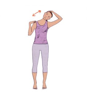 Exercícios para aliviar as dores nas costas: Flexão lateral da cabeça